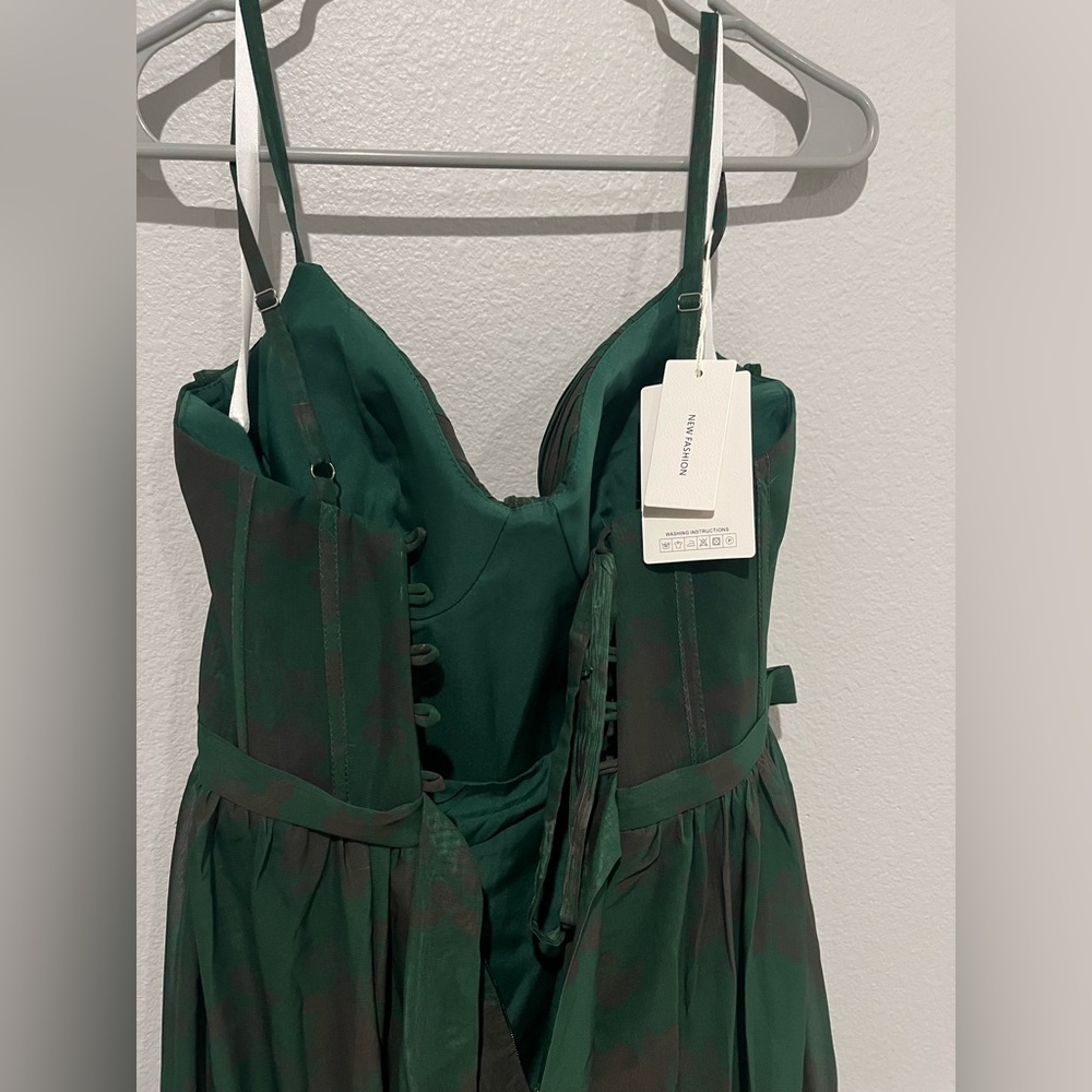 Elegant Green Floral Maxi Dress Sz 8 - Picture 8 of 8